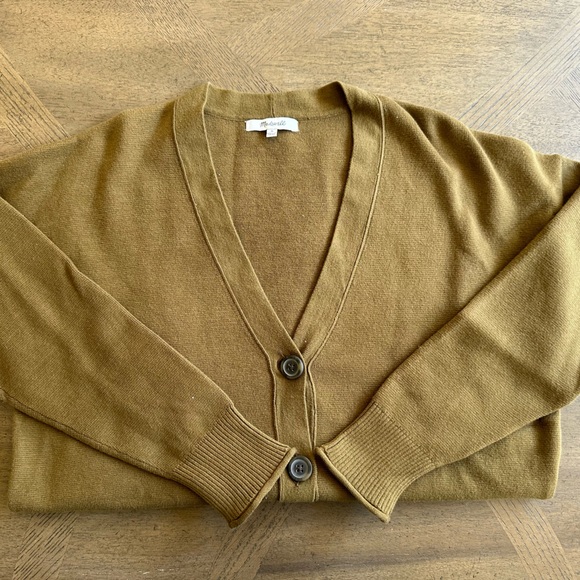 Like New Madewell Miller Cardigan Sweater, Medium, Golden Spinach - Picture 6 of 9